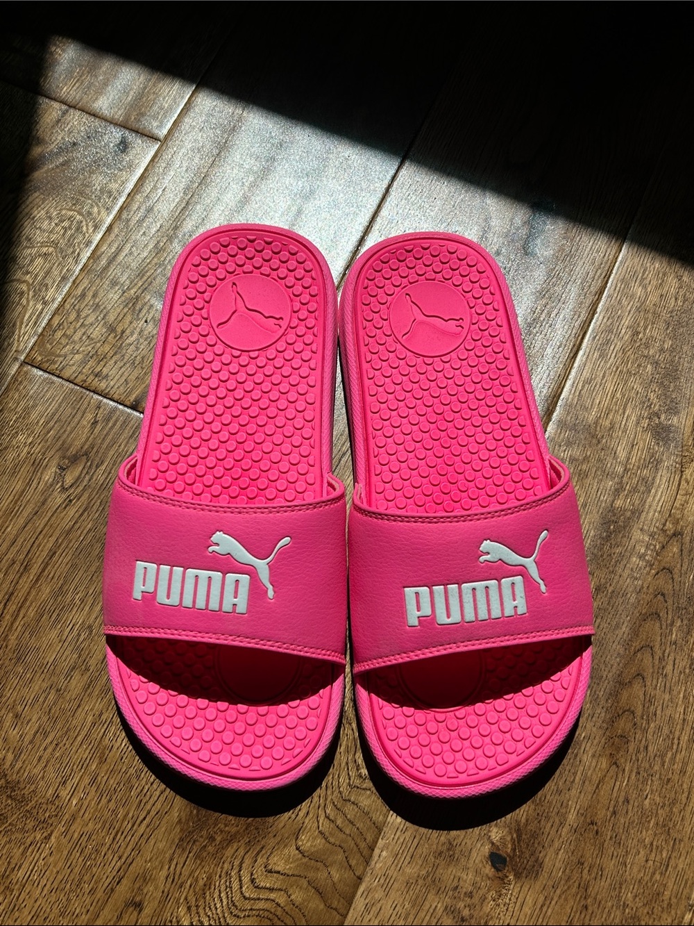 Puma Hot Pink Logo Slide Sandals